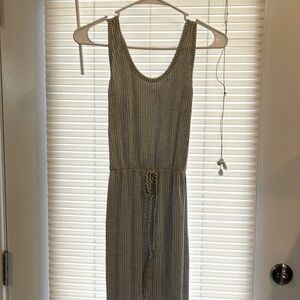 Gray and white pin stripe jumpsuit